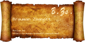 Brauman Zsanett névjegykártya